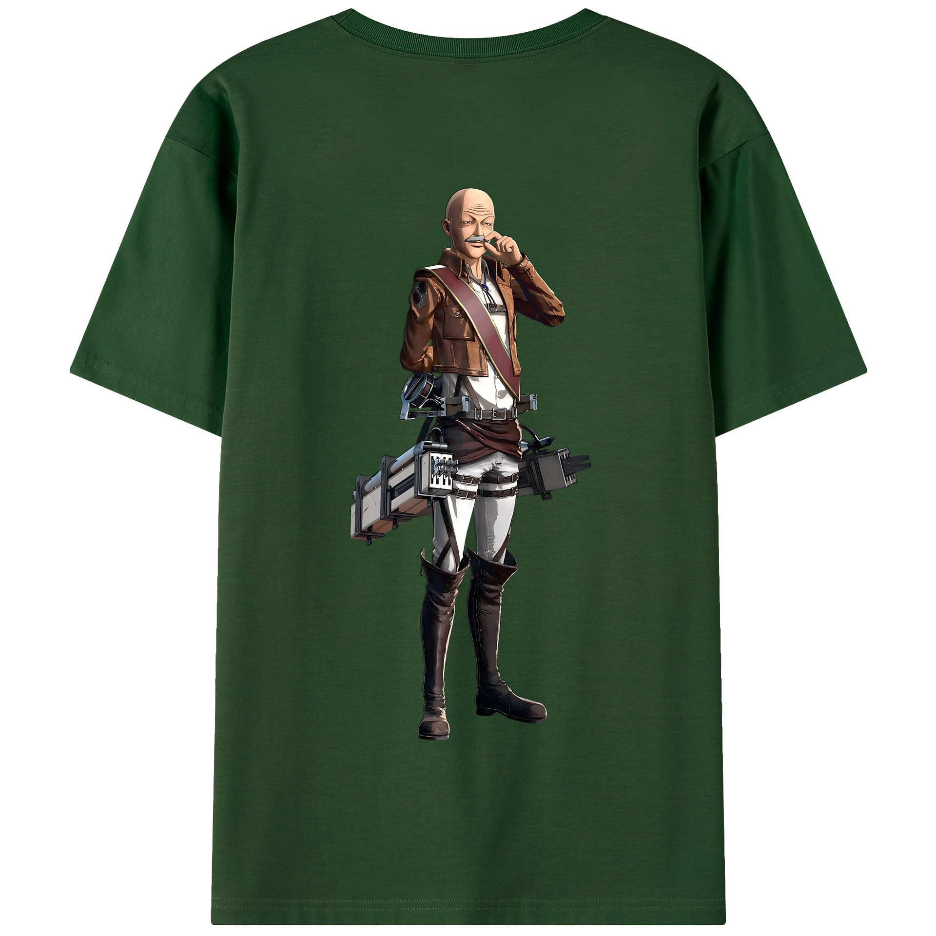 （画像用） 進撃の巨人 ドット·ピクシス Attack on Titan Dot Pixis 綿100％半袖Tシャツ（背面プリント）